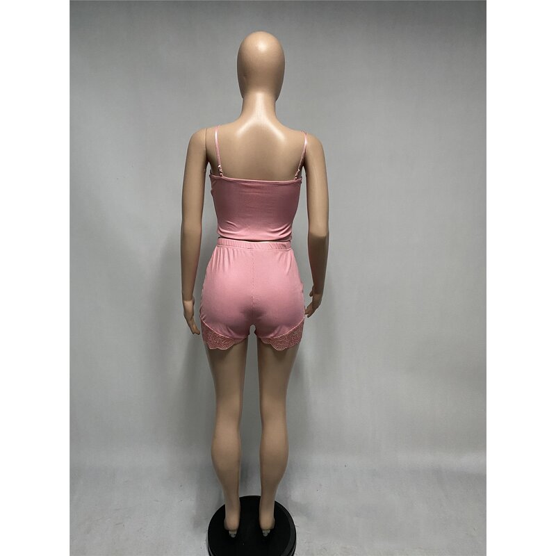 Pajama Set Manufacturer - Wholesale Silk Night Soft Lace 2 Piece Pajama Set