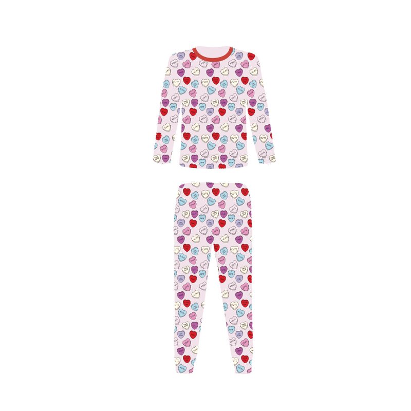 Pajama Set Manufacturer - Valentines Day Mother Daughter Matching Pajama Set