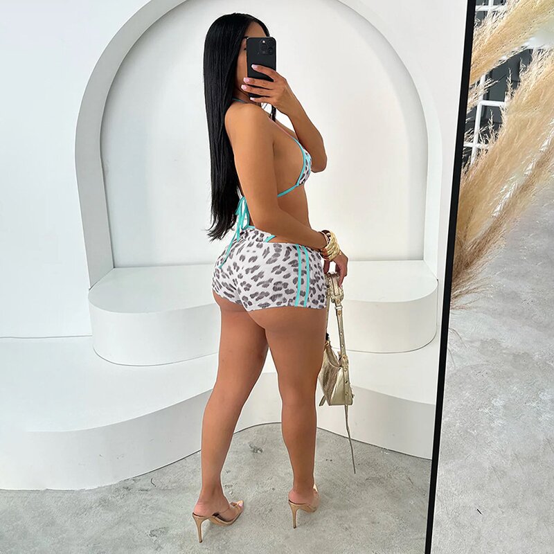 Bikini Set Manufacturer - 2025 Summer Scrunch Butt Cross Strap Bikini Set