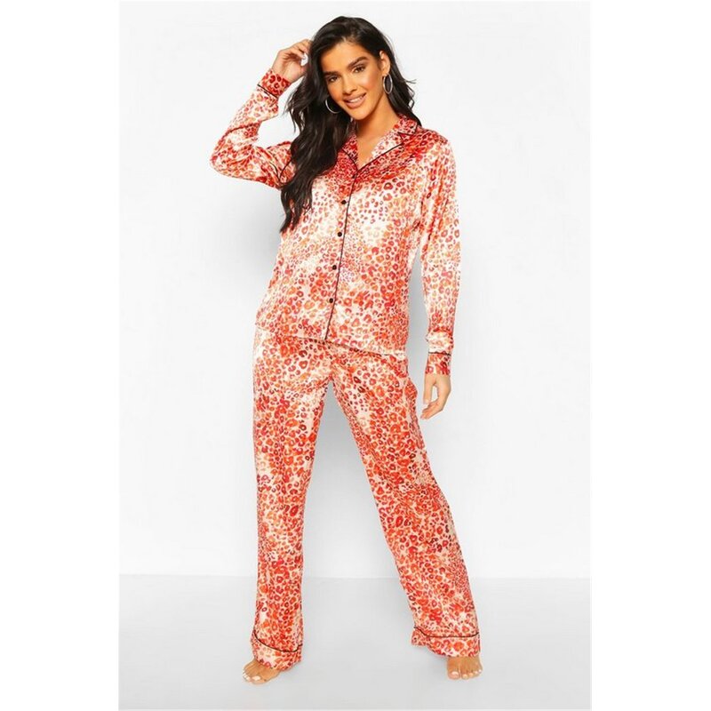 Pajama Set Manufacturer - Plus Size Wonder Woman Silk Animal Print Set