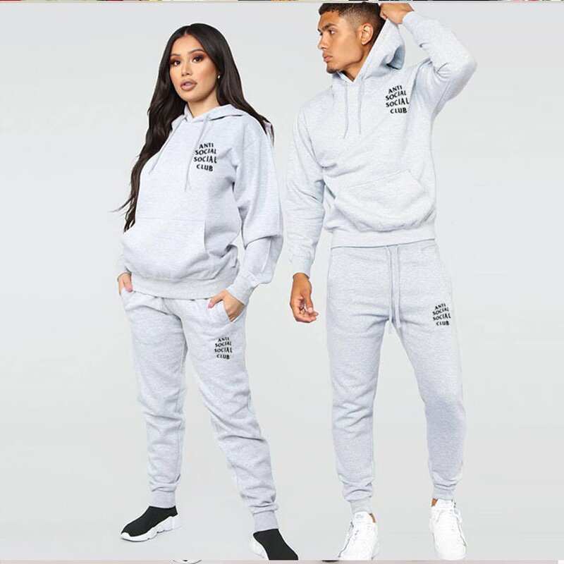 Tracksuit Set Manufacturer - Custom Logo Blank Solid Sweatpants Hoodie Set