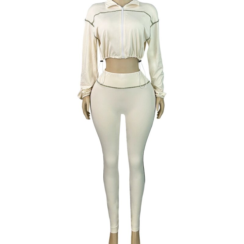 Women Tracksuit Manufacturer - Wholesale Custom Logo Cropped Zip Jacket Set