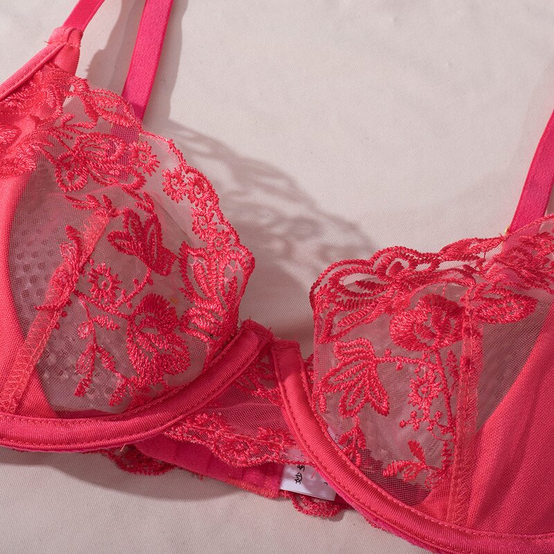 Lingerie Set Manufacturer - Custom Splicing Embroidered Corset 3 Piece Set