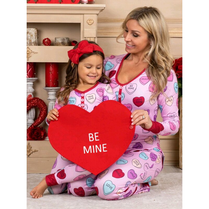 Pajama Set Manufacturer - Valentines Day Mother Daughter Matching Pajama Set