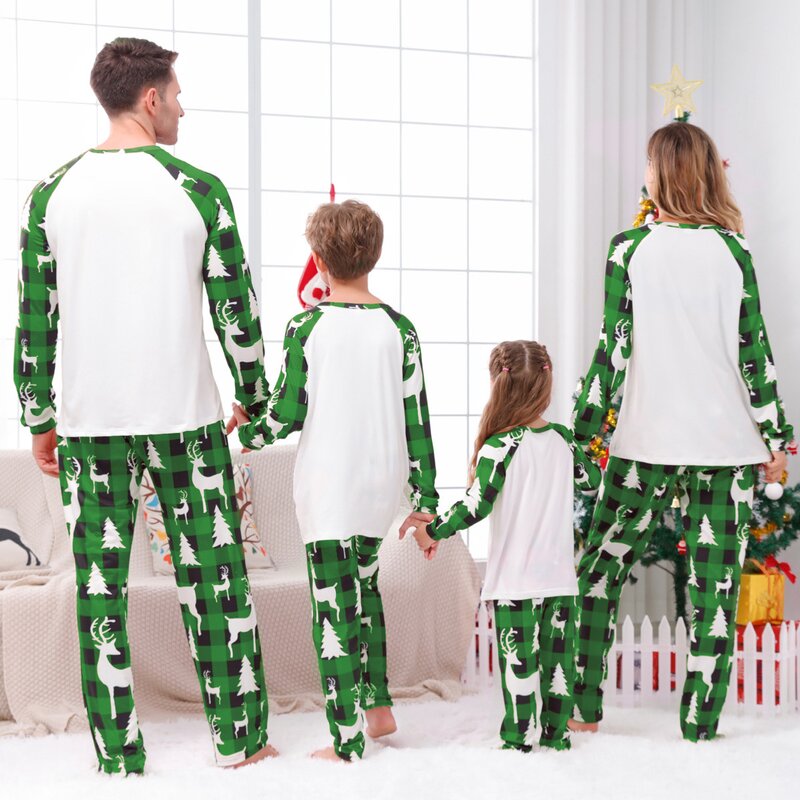 Christmas Pajamas Set Manufacturer - Custom Plaid Xmas Family Matching Pajamas Set