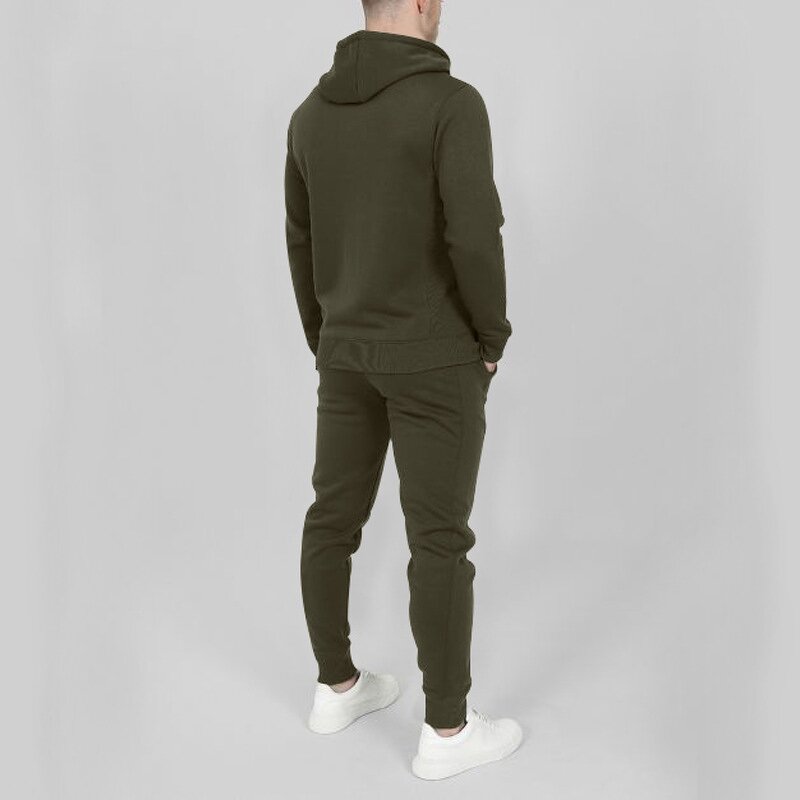Men Tracksuit Manufacturer - Custom Solid Thick Zipper Hoodie Pants 4XL Set