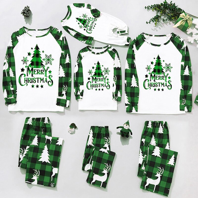 Christmas Pajamas Set Manufacturer - Custom Plaid Xmas Family Matching Pajamas Set