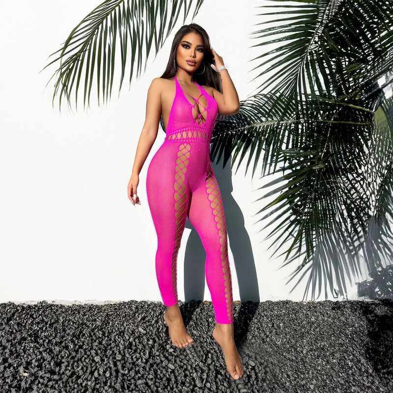 Body Stocking Manufacturer - Cheap Sexy Lace Hollow Out Mesh Camisole Lingerie