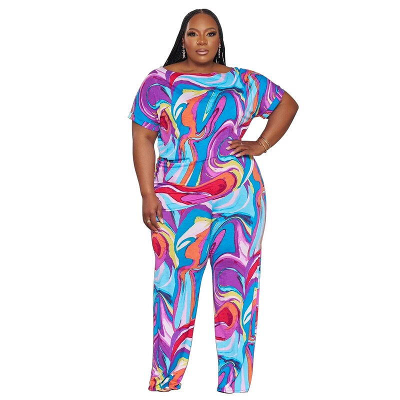 Plus Size Loungewear Set Manufacturer - Wholesale Oversized Floral Two-Piece Set