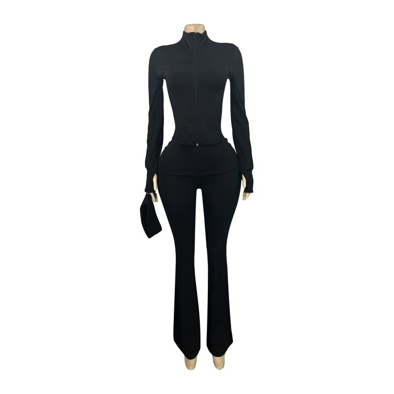 Women Tracksuit Set Manufacturer - Fall 2025 Micro-flared Pants Sweatshirt Set