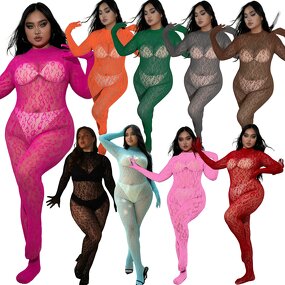 Body Stocking Manufacturer - Sexy Transparent Mesh Lace Plus Size Lingerie