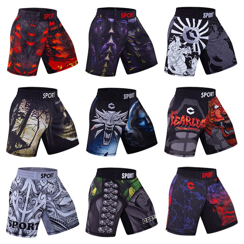 MMA Fight Shorts Supplier - Men's Custom Logo Quick Dry Spandex Casual