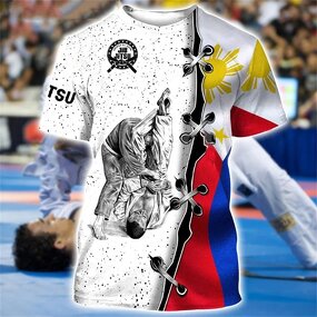 Gym Training Shirt Factory - OEM Custom Men's Jiu Jitsu Muay Thai 3D Printed