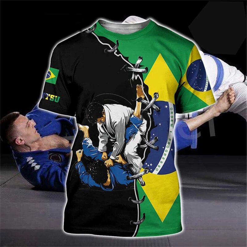 Gym Training Shirt Factory - OEM Custom Men's Jiu Jitsu Muay Thai 3D Printed