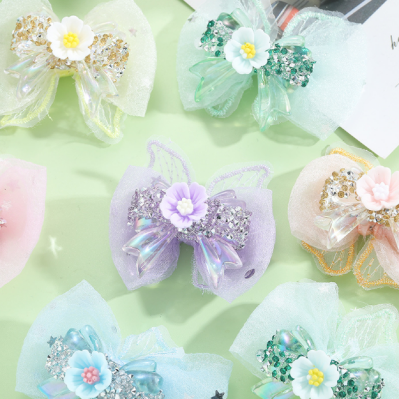 1pc Lace Bowknot Luxury Rhinestone Flower DIY Beads for Pen Phone Chain