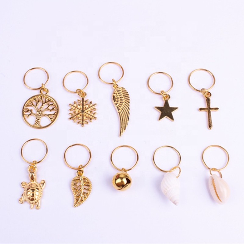 Wholesale Fashion butterfly Cross Alloy Hair Charms Accessories Starfish Elephant Owl Hair Jewelry for Dreadlocks Decoration