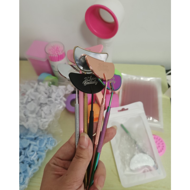 Custom logo Stainless Steel Handle butterfly Eyelash Extension Mirror Lash Checking Mirror