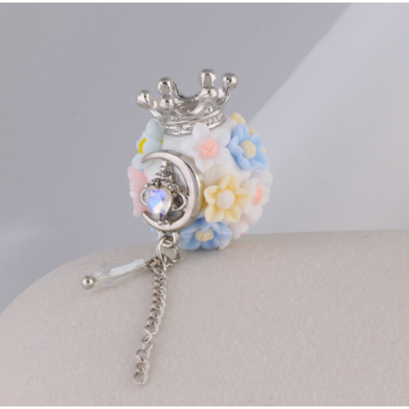 Glow-in-the-Dark Acrylic Straight Hole Ball Beads With Pendant Flower Bead for Pen DIY Phone Jewelry Accessories