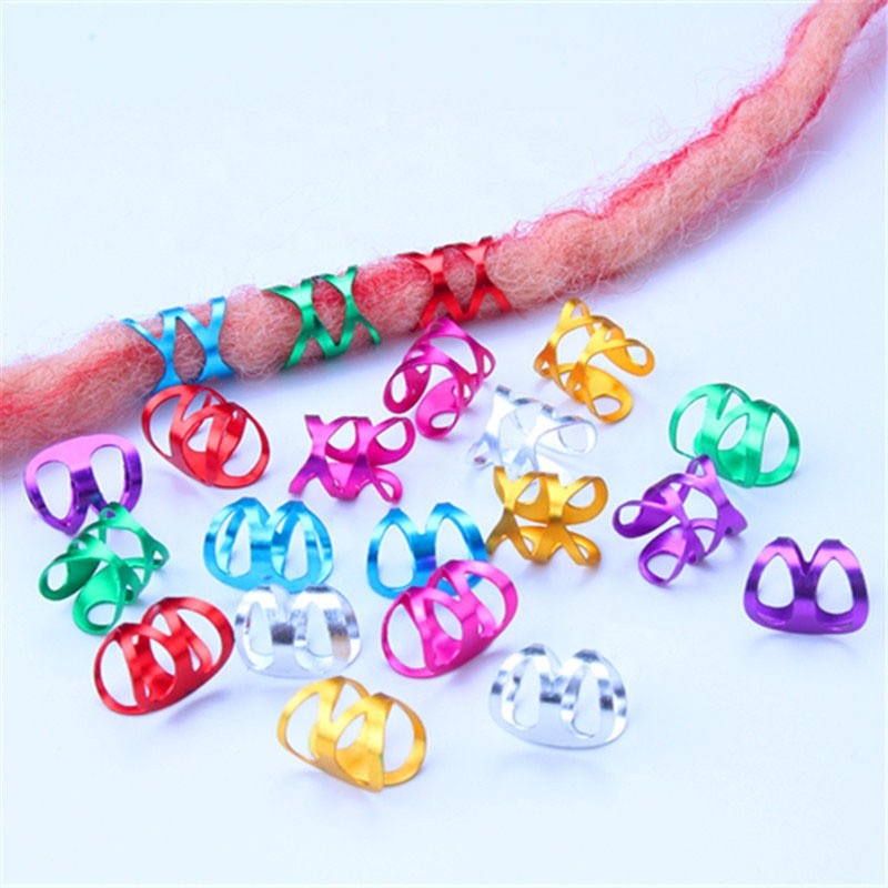 Hot Sale Beauty Metal Hair Coils Rings Dreadlocks Hair Braid Cuff for Synthetic Braid Hair Decoration Accessories