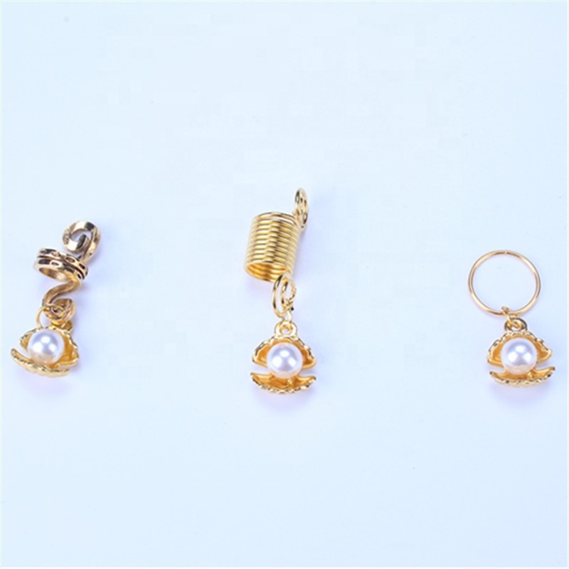 Hot Sale Beauty Metal Shell Shape Hair Coils Rings Dreadlocks Hair Braid Cuff for Synthetic Braid Hair Decoration Accessories