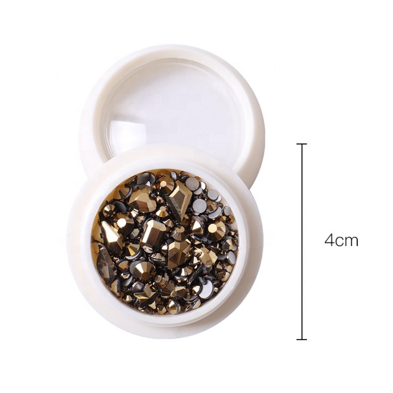 Wholesale Shining Mixed Shaped Rhinestones Nail Charms 3D Crystal Diy Flat Bottom Glass Diamond