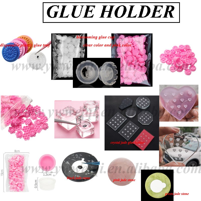 Natural pink Jade Stone for Eyelash Extension Lash Glue Holder Adhesive Pallet Lash Tile