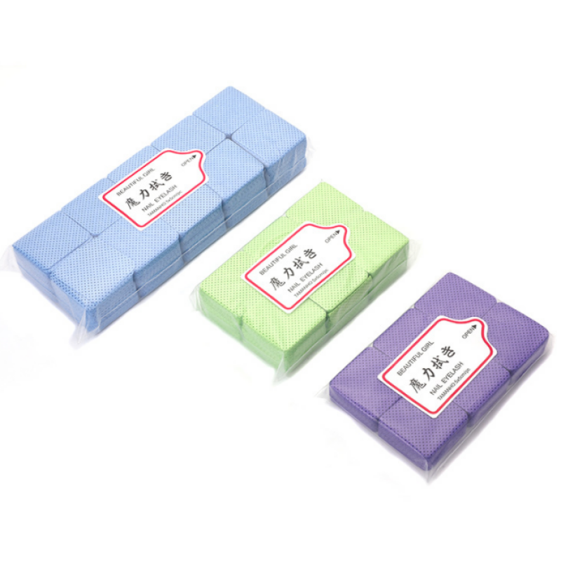 200 Pcs New Color Private Label Purple Black Green Pink  Nail Lint Free Wipes Custom Nail Polish Removal Wipes