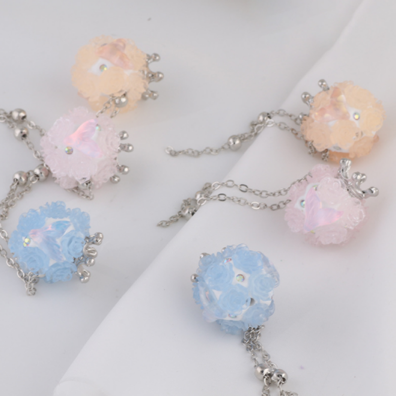 Color Changing Bead Crown Mermaid Ball Beads Flower DIY Phone Keychain Pen Necklace Accessories