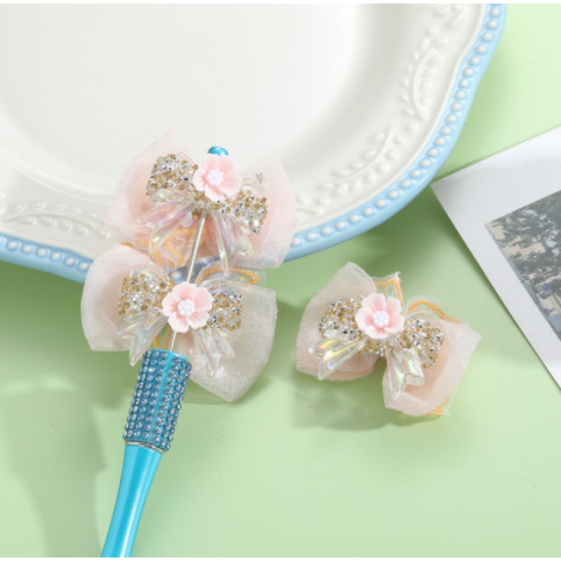 1pc Lace Bowknot Luxury Rhinestone Flower DIY Beads for Pen Phone Chain