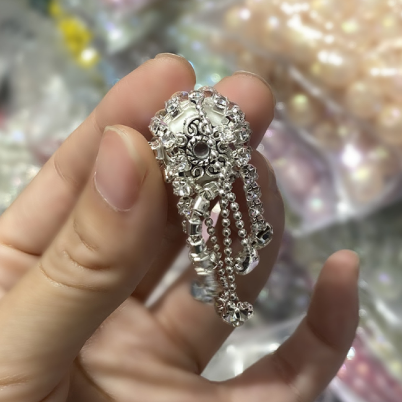 Lxxury Rhinestone Crown Opal Beads for Pen DIY Beads With Diamond Chain Phone Jewelry Making Accessories