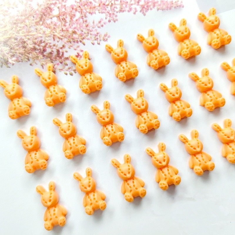 Wholesale Resin Cute Cartoon Rabbit Ornament for Nail Art Decoration 3D Bunny Nail Charms Manicure Accessories