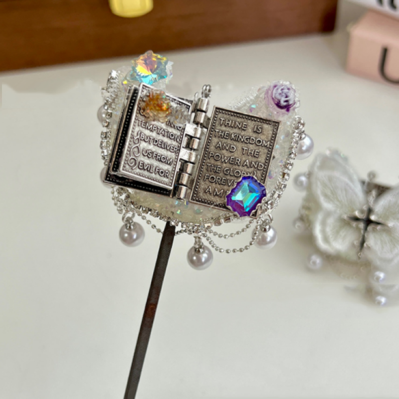 Pagable Bible Book Butterfly Charm Handmade Rhinestone Beads for Pen DIY Beads Phone Chain Pendant Jewelry Making