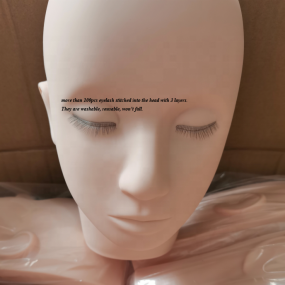 Reusable Realistic Mannequin Head With 3 Layer Eyelashes for Eyelash Extension