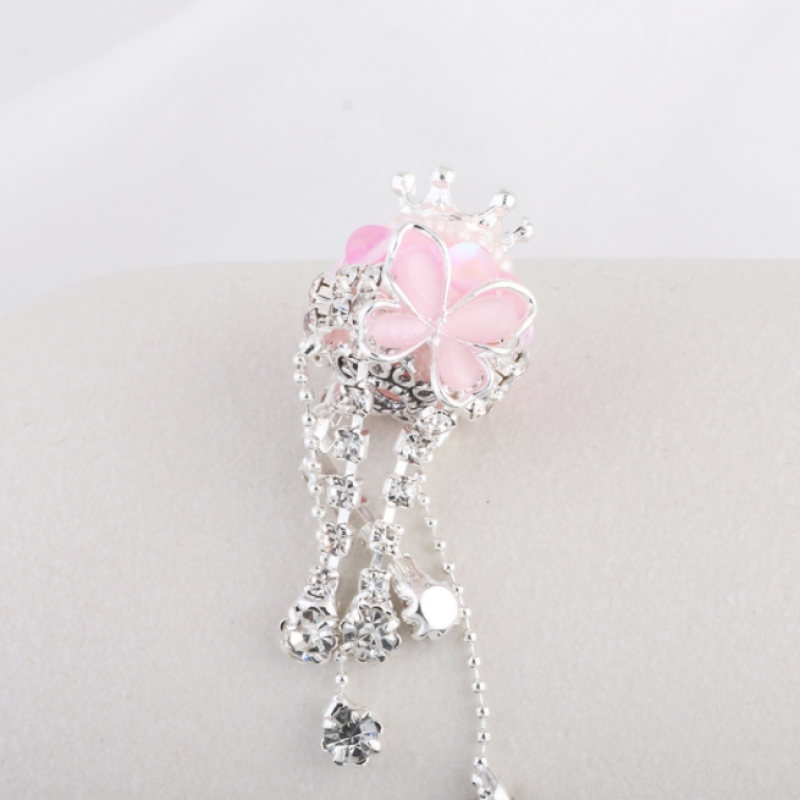Butterfly Crown With Rhinestone Chain Ball Beads for Pen DIY Phone Necklace Keychain Accessories