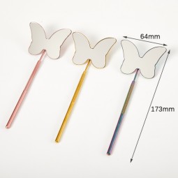 Custom logo Stainless Steel Handle butterfly Eyelash Extension Mirror Lash Checking Mirror