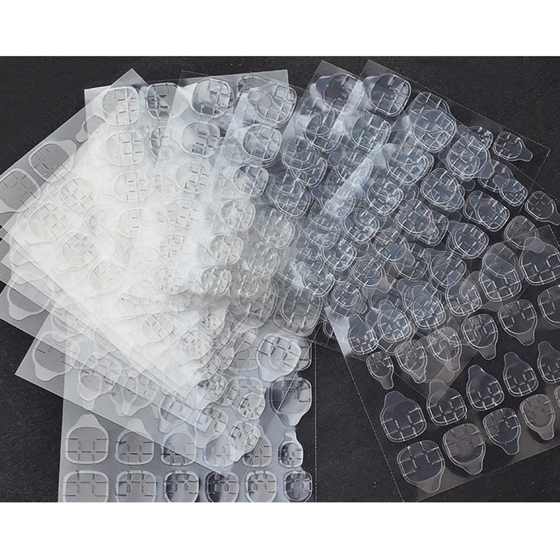 Wholesale 24 Tips/sheet Double-sided Adhesive Nail Stickers False Nail Tape Transparent Invisible Jelly Glue Stickers Supplier
