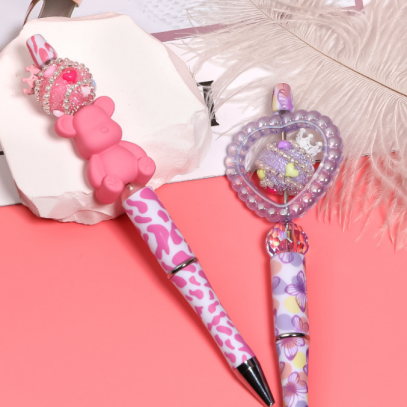 Crown Sugar Ball Beads for DIY Beaded Pen Rhinestone Beads with Pearl for Jewelry Making