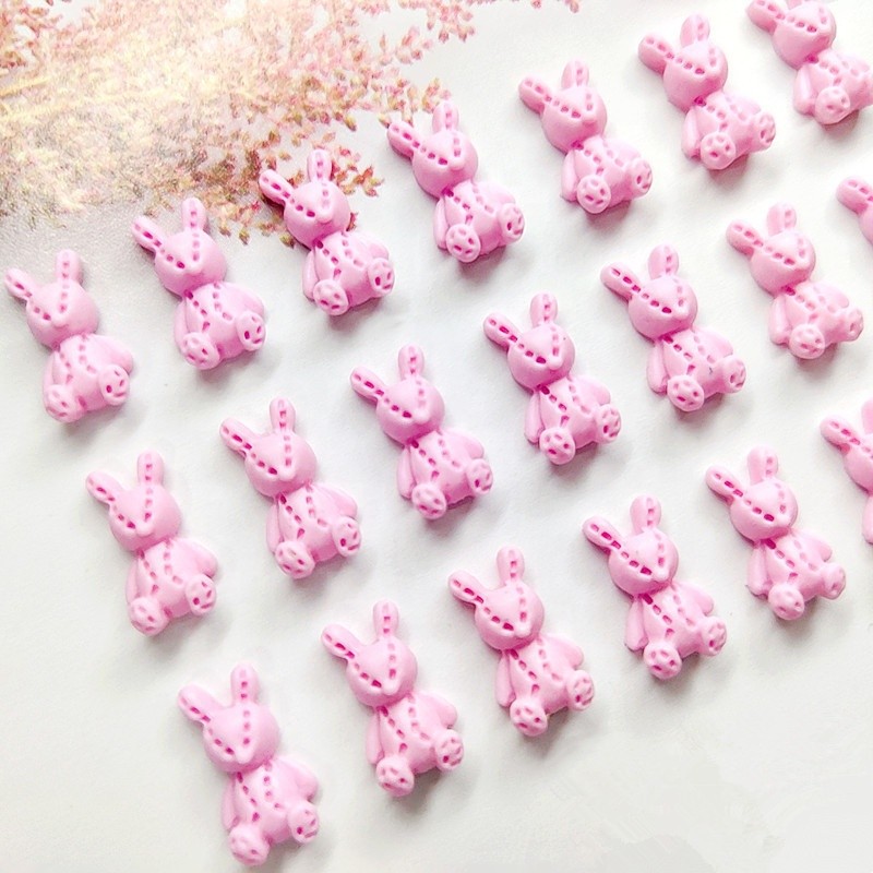 Wholesale Resin Cute Cartoon Rabbit Ornament for Nail Art Decoration 3D Bunny Nail Charms Manicure Accessories