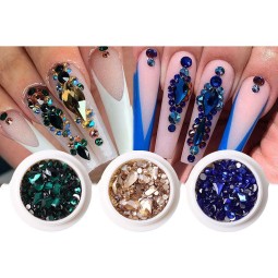 Wholesale Shining Mixed Shaped Rhinestones Nail Charms 3D Crystal Diy Flat Bottom Glass Diamond