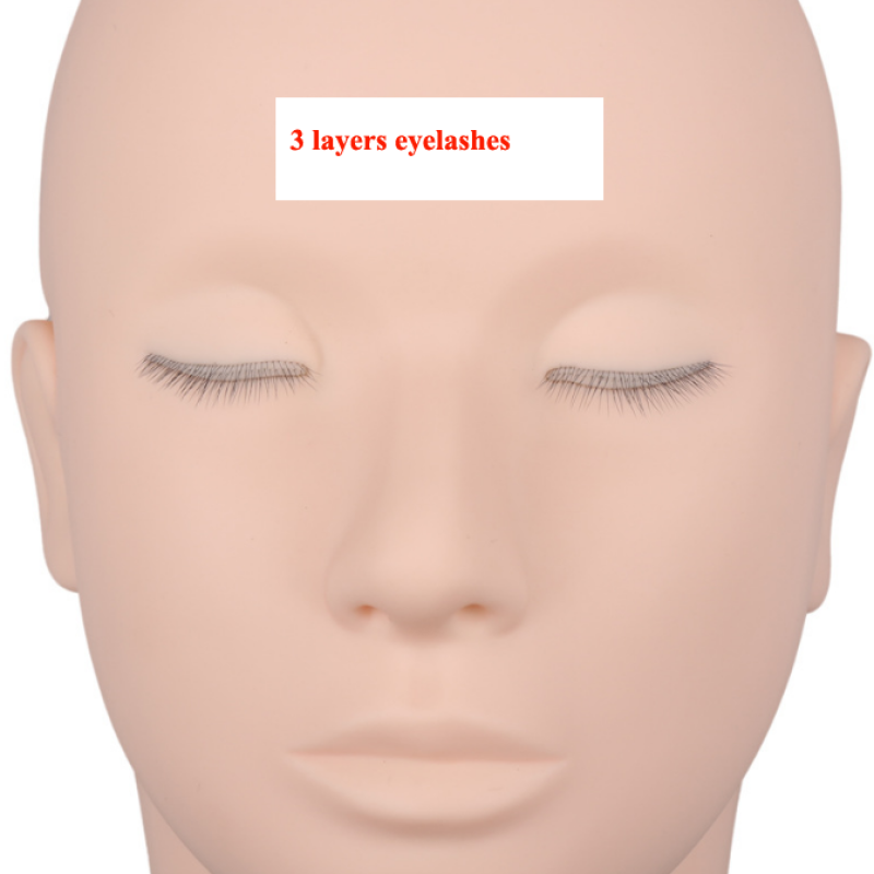 Reusable Realistic Mannequin Head With 3 Layer Eyelashes for Eyelash Extension