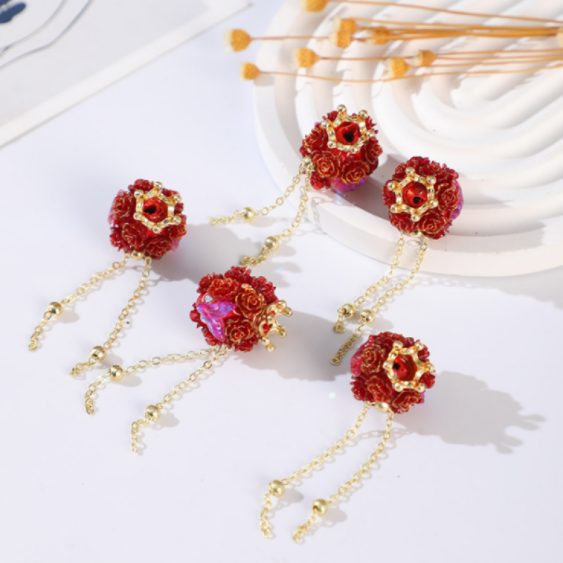 Mermaid Tail Crown Flower Beads for DIY Pen Polymer Clay Rhinestone Ball Beads for DIY Phone Handbag Chain Jewlery Making