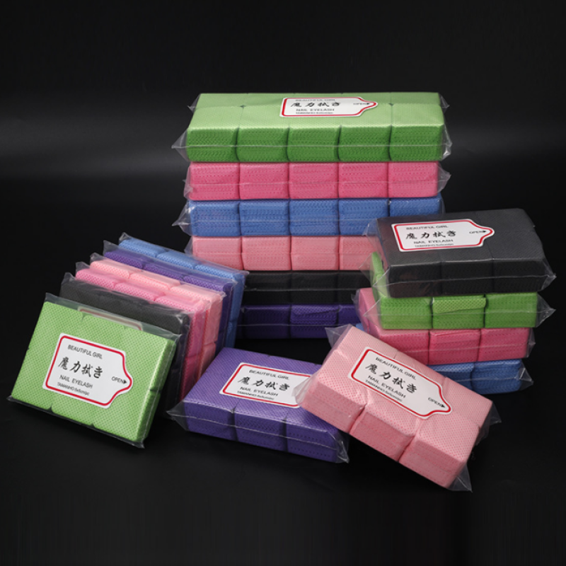 200 Pcs New Color Private Label Purple Black Green Pink  Nail Lint Free Wipes Custom Nail Polish Removal Wipes