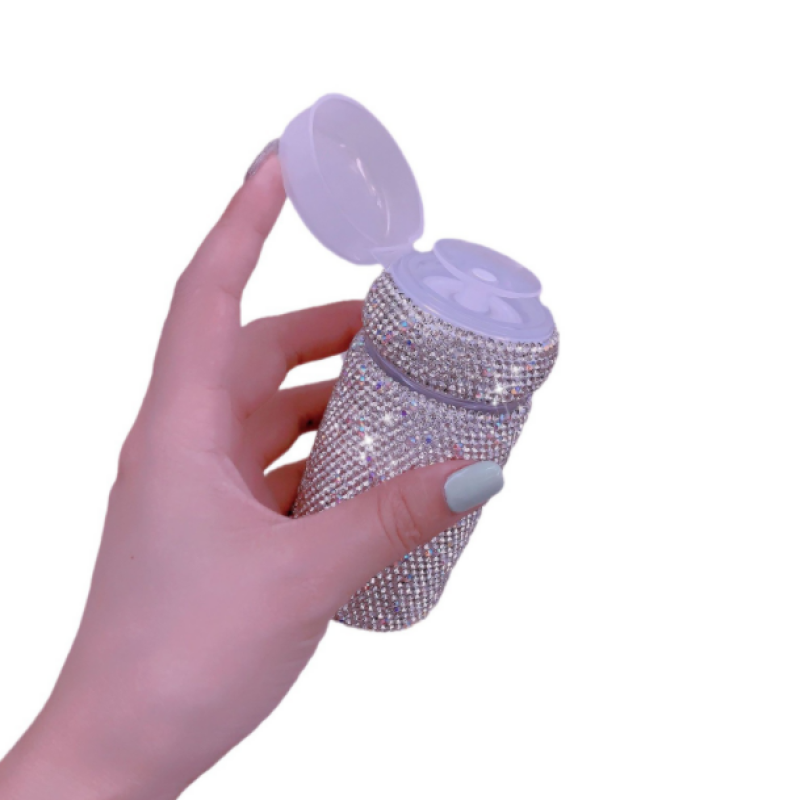 Bling Diamond Empty Makeup Cleanser Liquid Bottle Luxury Shiny Rhinestone Travel Bottle 100ml