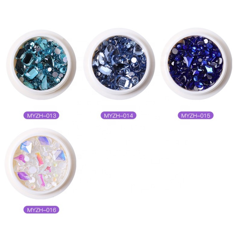 Wholesale Shining Mixed Shaped Rhinestones Nail Charms 3D Crystal Diy Flat Bottom Glass Diamond