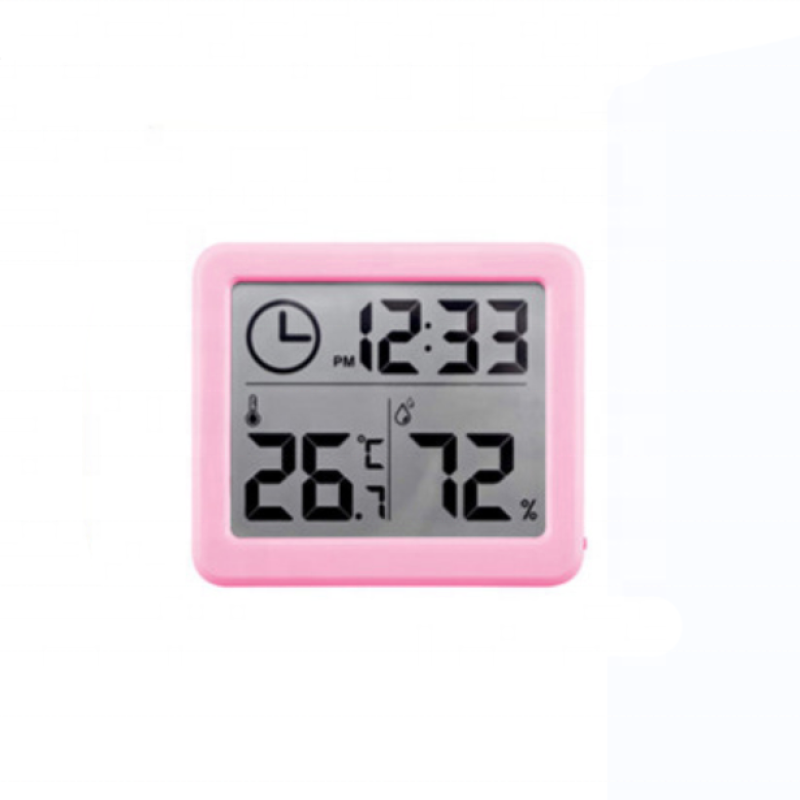 Pink Digital Hygrometer Thermometer Alarmed Clock for Eyelash Extension Beauty Salon Use
