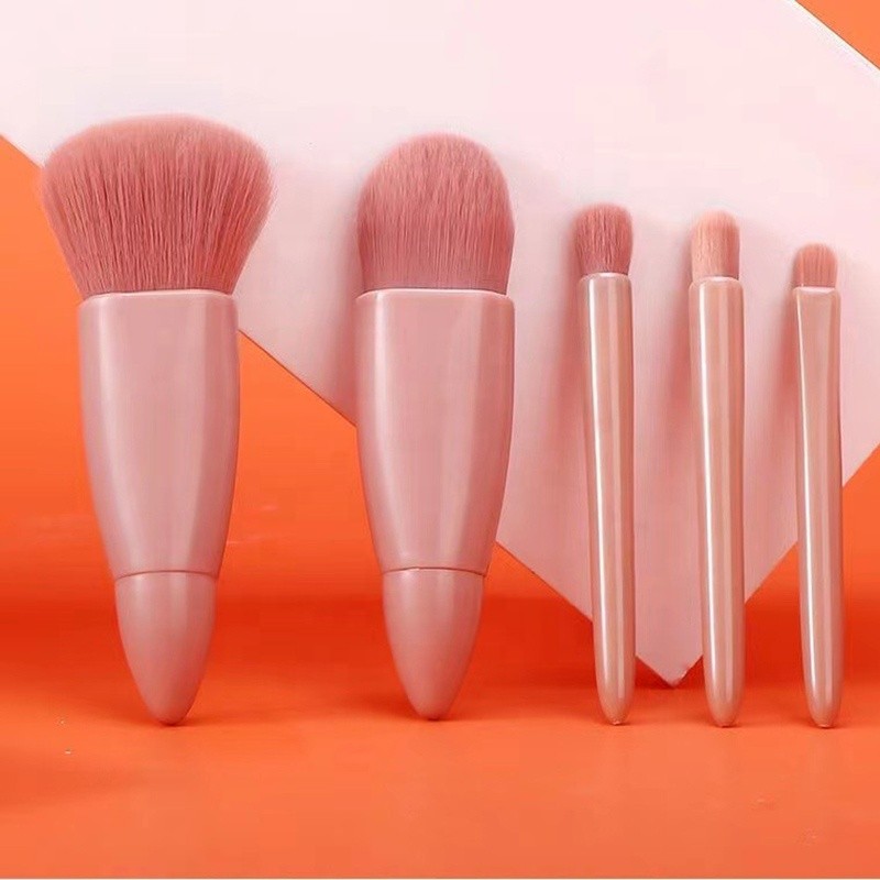 Wholesale Mini Portable Makeup Brush Set with Mirror Travel Makeup Tools Blush Brush Private Label
