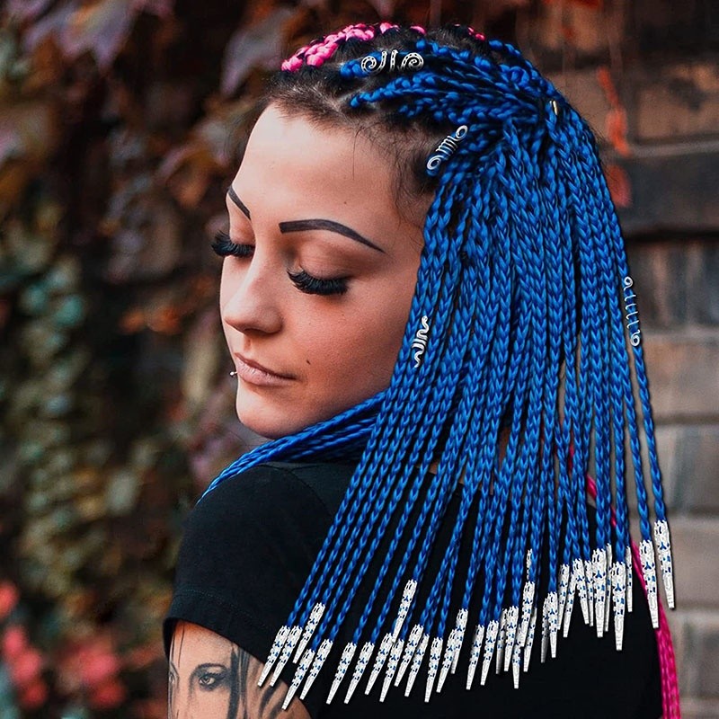 Wholesale Gold Silver Hair Beads Gold Silver Braid Locs Hair Accessories Jewelry for Dreadlock Cuffs