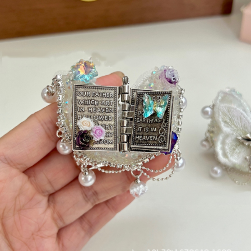 Pagable Bible Book Butterfly Charm Handmade Rhinestone Beads for Pen DIY Beads Phone Chain Pendant Jewelry Making