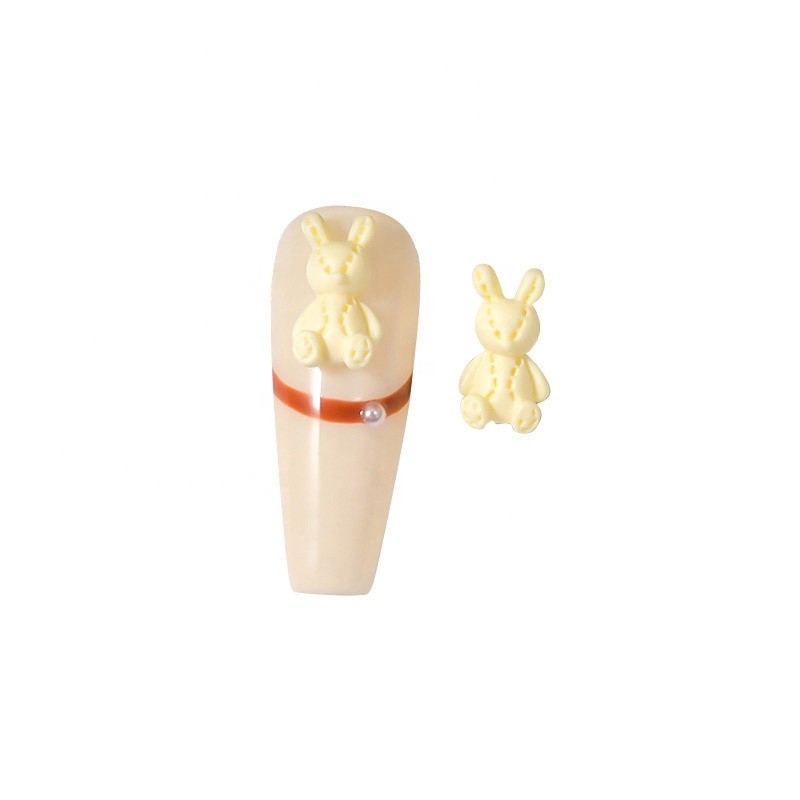 Wholesale Resin Cute Cartoon Rabbit Ornament for Nail Art Decoration 3D Bunny Nail Charms Manicure Accessories