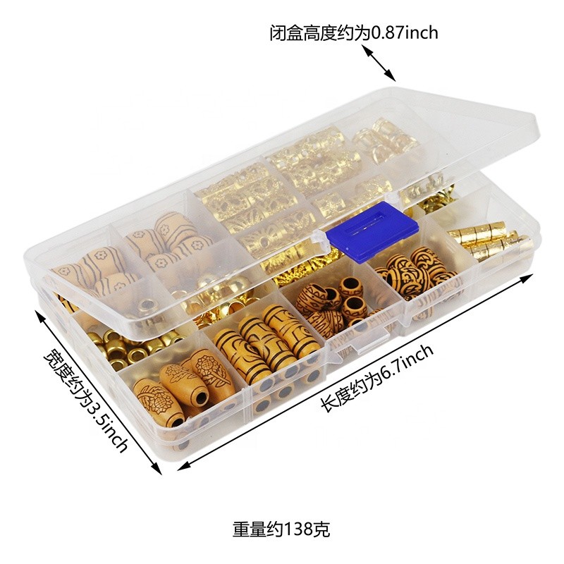 New 124pcs Braiding Hair Rings Jewelry for Braiding Hair Dreadlock Jewelry Hair Beads Braid Accessories